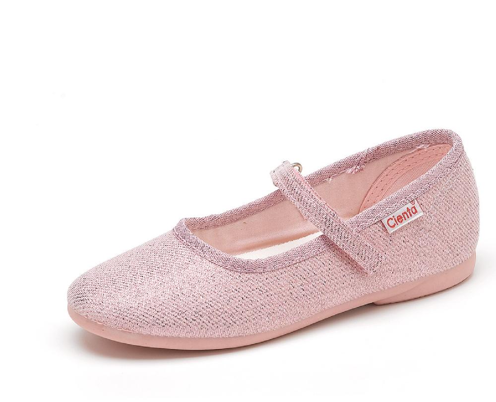 Cienta Bailarina Salon Velcro Metalizada En oferta
