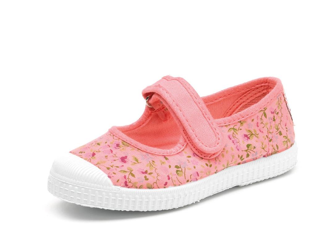 Cienta Merceditas Velcro Flores Tintada Últimos 3 días
