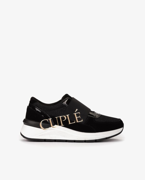 Cuplé DEPORTIVA NEGRA ELÁSTICA DE TEXTIL CON LOGO