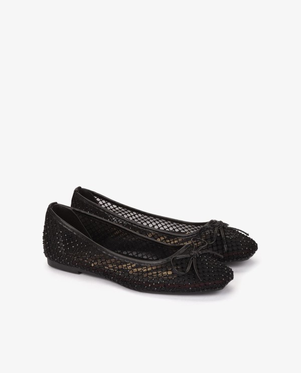 Cuplé BAILARINA NEGRA DE REJILLA CON BRILLO Y LAZO DECORATIVO Tienda