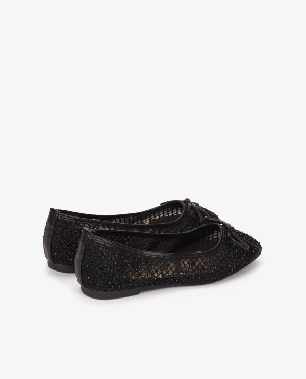 Cuplé BAILARINA NEGRA DE REJILLA CON BRILLO Y LAZO DECORATIVO Tienda