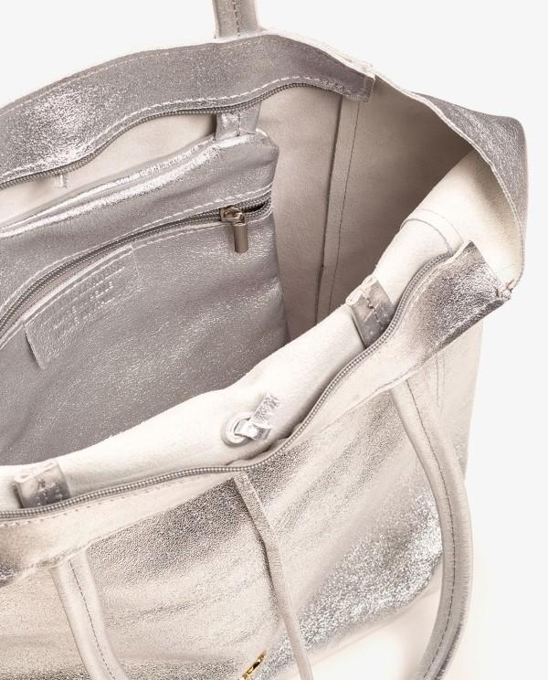 Cuplé SHOPPER VERTICAL PIEL PLATA Oferta especial
