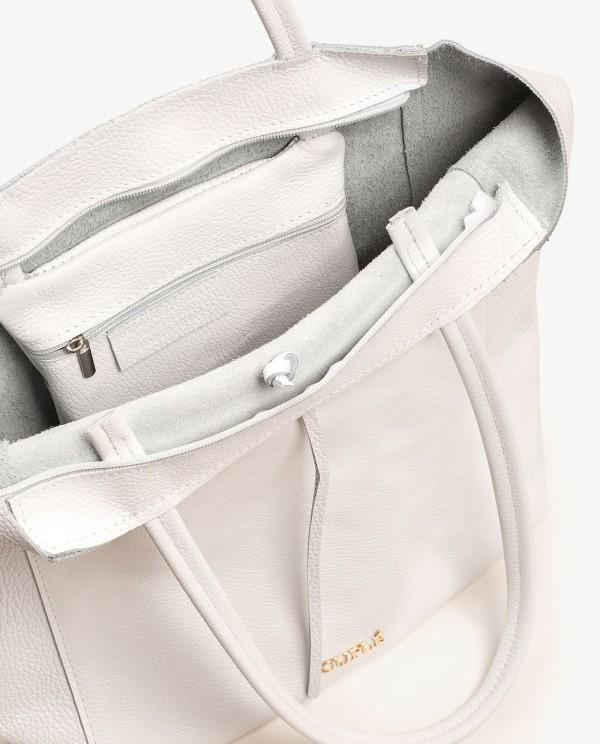 Cuplé SHOPPER VERTICAL PIEL BLANCO Envío gratis