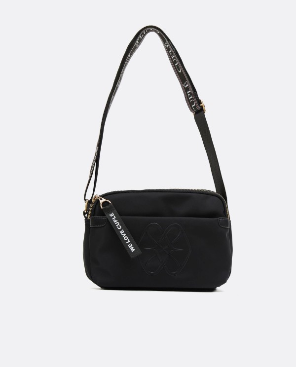 Cuplé BANDOLERA BÁSICA DE NYLON NEGRO CON LOGO Y ASA AJUSTABLE Precio de fábrica