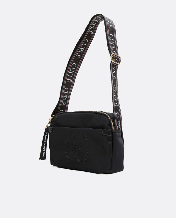 Cuplé BANDOLERA BÁSICA DE NYLON NEGRO CON LOGO Y ASA AJUSTABLE Precio de fábrica