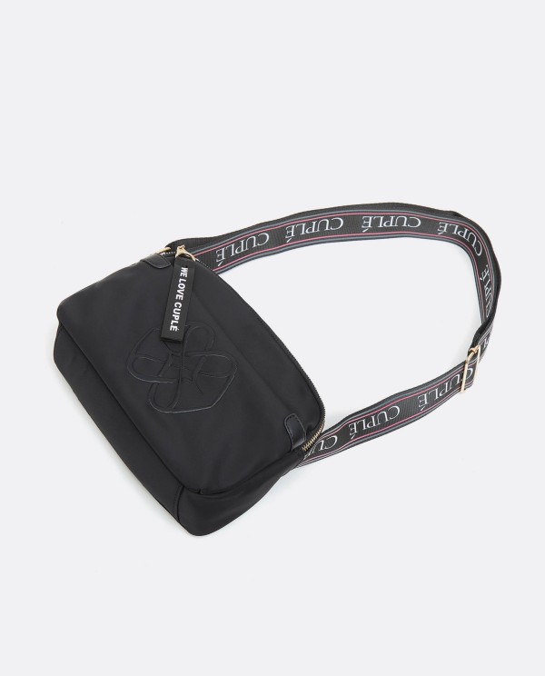 Cuplé BANDOLERA BÁSICA DE NYLON NEGRO CON LOGO Y ASA AJUSTABLE Precio de fábrica