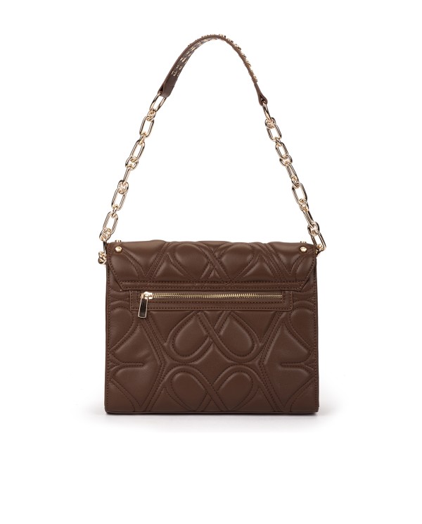 Cuplé BOLSO DE HOMBRO MARRÓN ACOLCHADO CON CADENA Y TACHUELAS DORADA Promoción trimestral