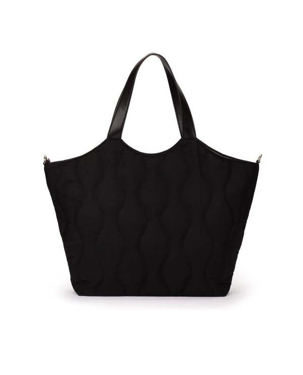 Cuplé SHOPPER ACOLCHADO DE NYLON NEGRO CON LOGO DORADO Y CORREA AJUSTABLE Solo queda un día