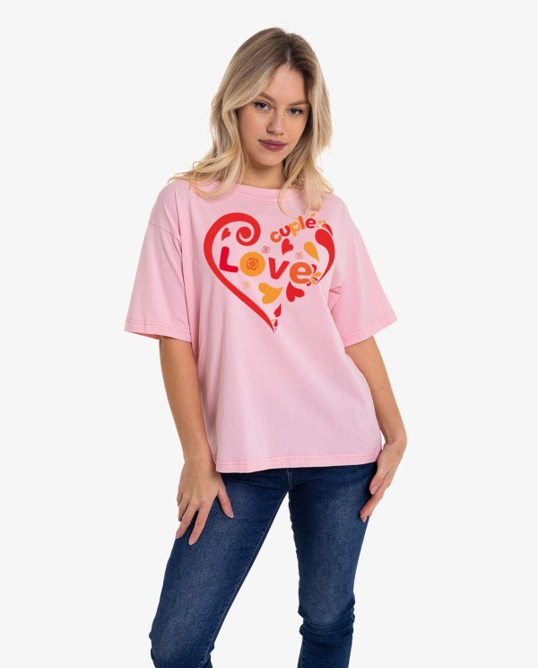 Cuplé CAMISETA ROSA OVERSIZE CUPLÉ LOVE Precios de Black Friday