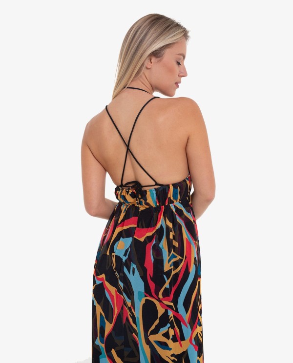 Cuplé MAXIVESTIDO ESPALDA GASA ESTAMPADO ARTIST Última moda