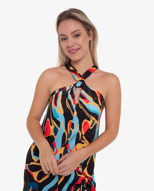 Cuplé MONO HALTER PUNTO ESTAMPADO ARTIST Ofertas especiales
