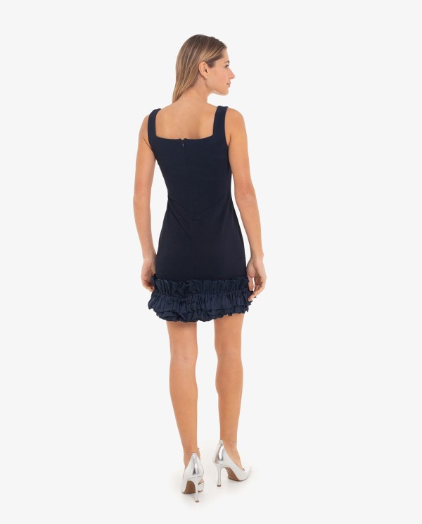 Cuplé VESTIDO CORTO AZUL MARINO CON VOLANTES Rebajas de fin de temporada