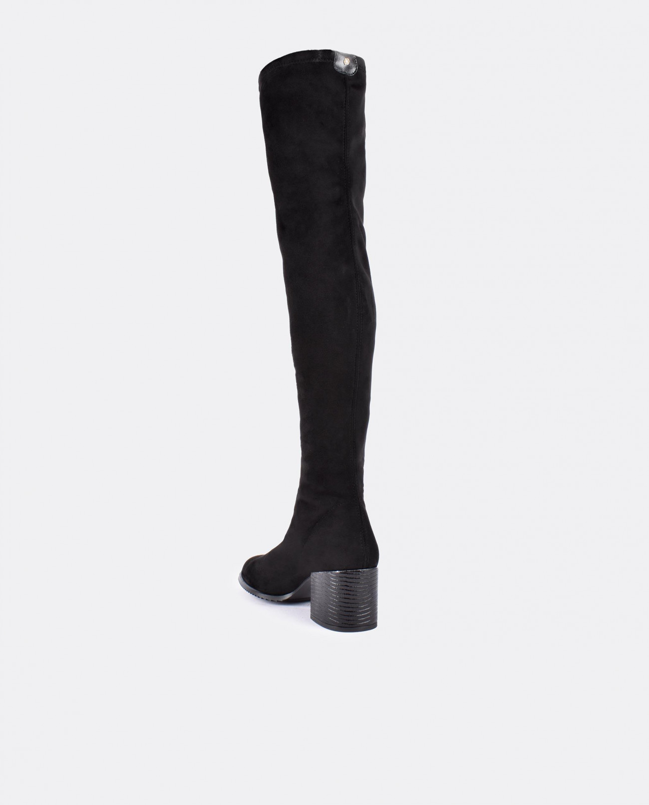 Cuplé BOTA MOSQUETERA NEGRO DE ULTRASUEDE ELÁSTICO CON TACÓN MEDIO Limitado a 3 días
