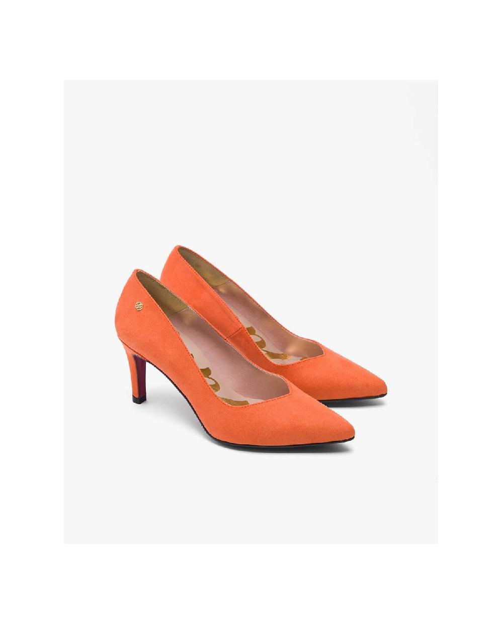 Cuplé SALÓN NARANJA DE ULTRASUEDE CON PUNTA FINA Y TACÓN MEDIO Libre de impuestos