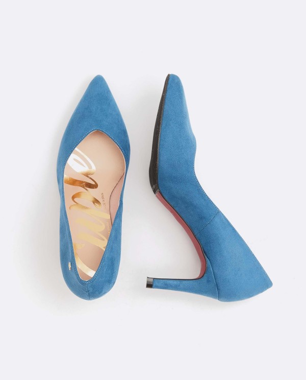 Cuplé SALÓN AZUL DE ULTRASUEDE CON PUNTA FINA Y TACÓN MEDIO Rebajas de fin de temporada