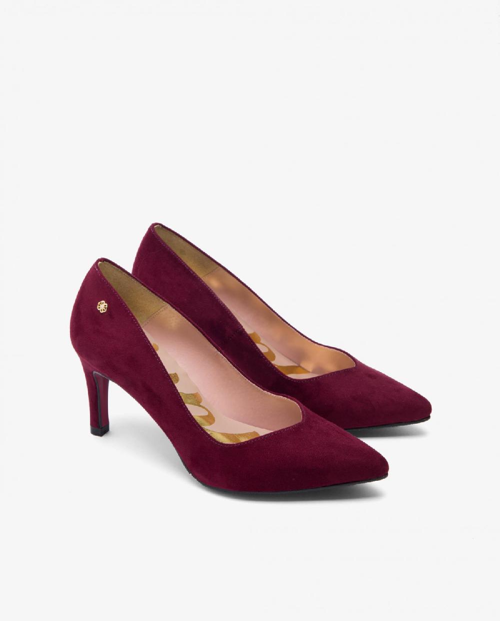 Cuplé SALÓN BURDEOS DE ULTRASUEDE CON PUNTA FINA Y TACÓN MEDIO Venta caliente