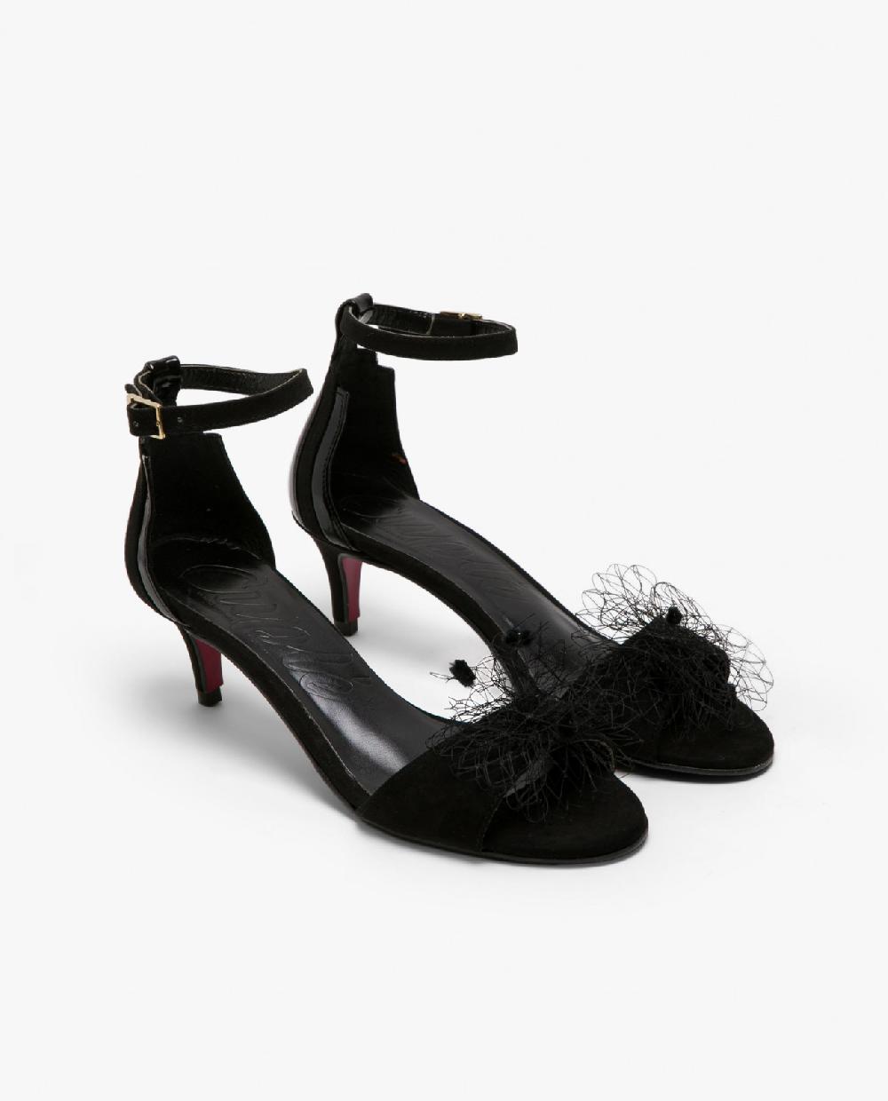Cuplé SANDALIA PALA ULTRASUEDE NEGRO Ventas relámpago