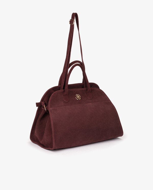 Cuplé MAXI BOLSO ESTILO BOWLING EN SERRAJE COLOR BURDEOS ÚLTIMAS EDICIONES