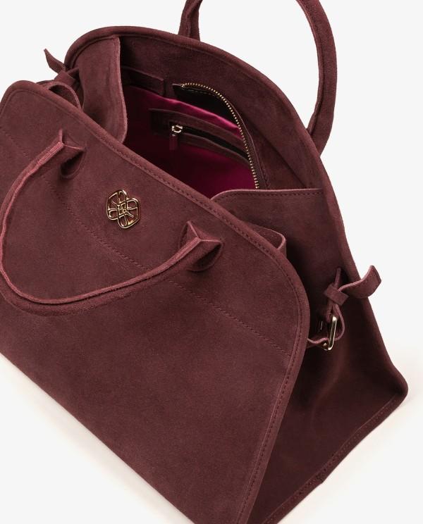 Cuplé MAXI BOLSO ESTILO BOWLING EN SERRAJE COLOR BURDEOS ÚLTIMAS EDICIONES