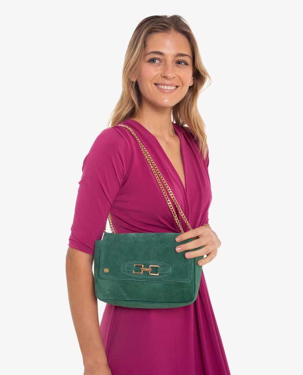Cuplé BANDOLERA DE SERRAJE VERDE CON CADENA DORADA Promoción por tiempo limitado