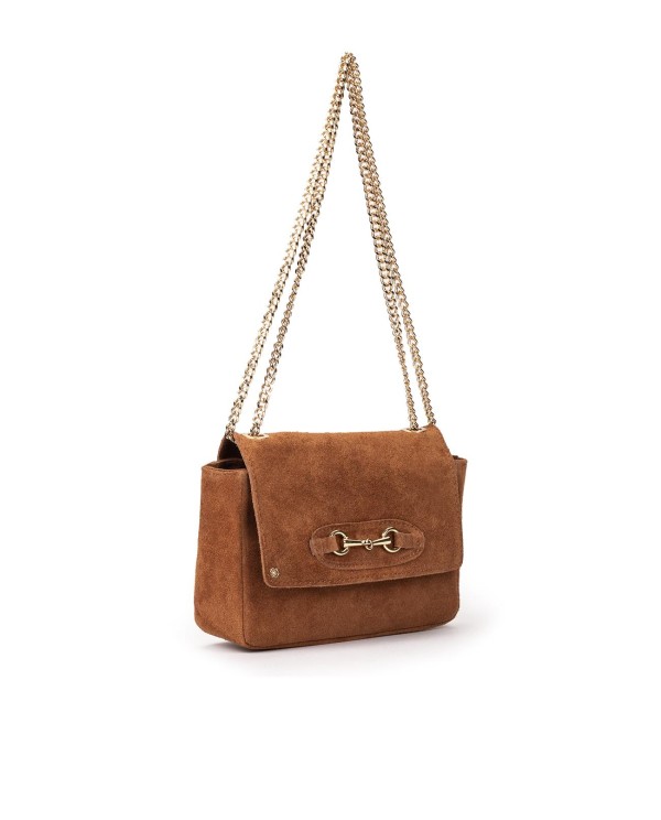 Cuplé BANDOLERA DE SERRAJE MARRÓN CON CADENA DORADA Oferta especial de fábrica