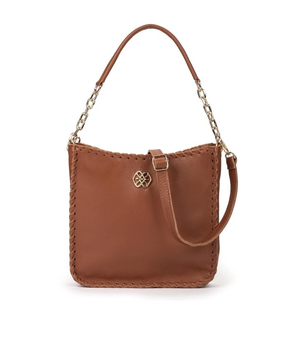 Cuplé BOLSO HOBO DE PIEL CUERO CON PESPUNTES Y CADENA DORADA Promoción trimestral