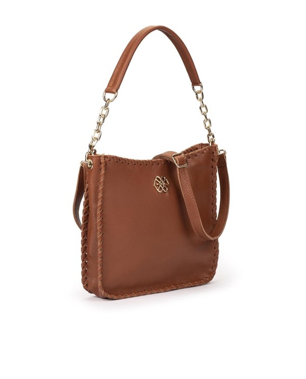 Cuplé BOLSO HOBO DE PIEL CUERO CON PESPUNTES Y CADENA DORADA Promoción trimestral