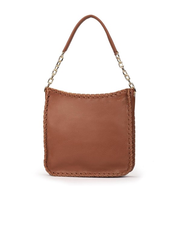 Cuplé BOLSO HOBO DE PIEL CUERO CON PESPUNTES Y CADENA DORADA Promoción trimestral