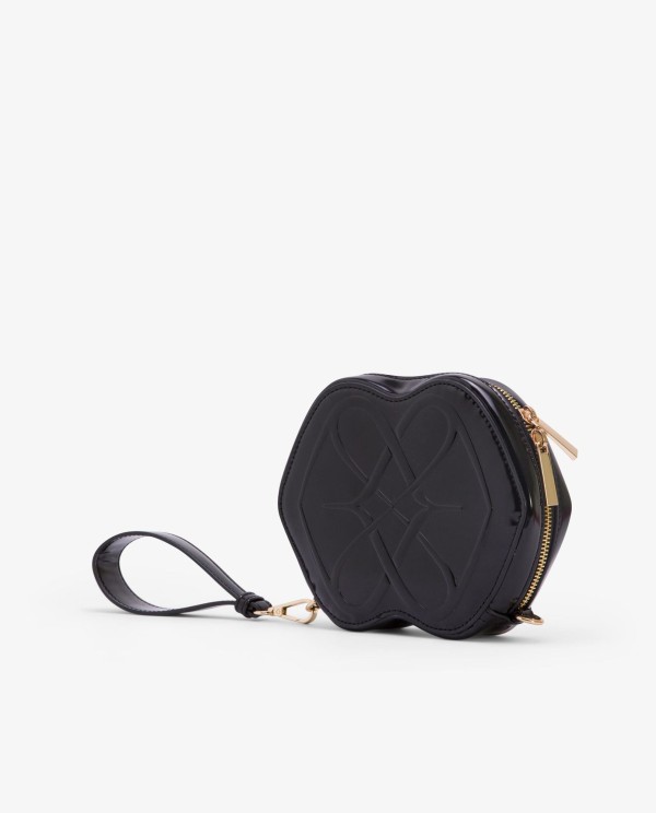 Cuplé BOLSO NEGRO DE TECNOPIEL CON FORMA DE LOGO Y ASA LATERAL Grandes descuentos