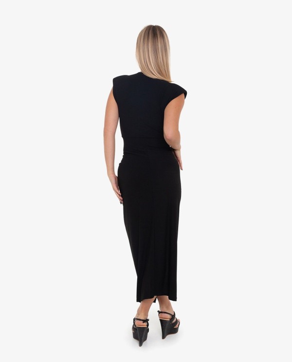 Cuplé VESTIDO AJUSTADO CON ESCOTE Y NUDO COLOR NEGRO Descuento por venta flash