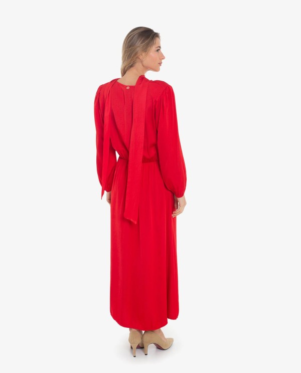 Cuplé VESTIDO CON DRAPEADO CENTRAL COLOR ROJO Grandes ahorros