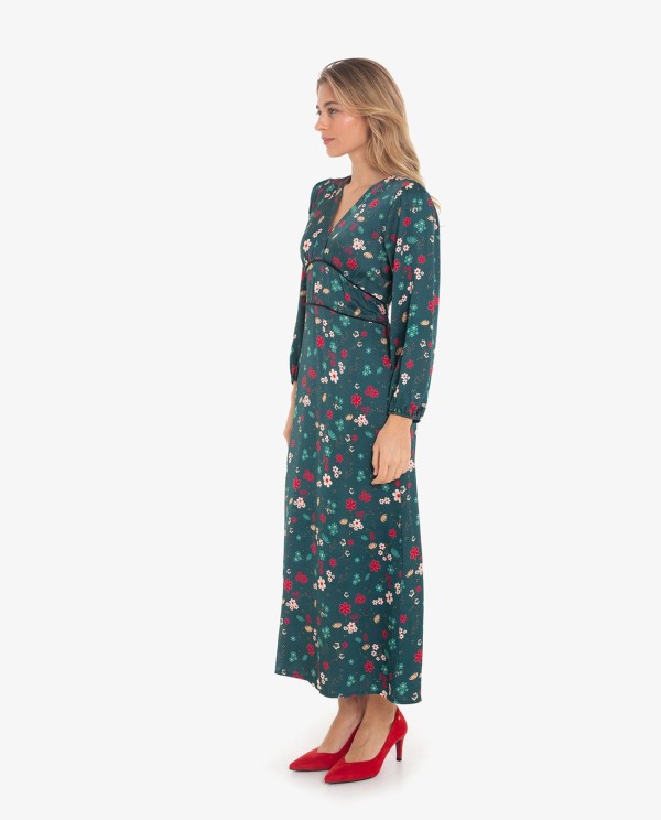 Cuplé VESTIDO ESCOTE PICO CON ESTAMPADO ASIÁTICO Precio ultrabajo