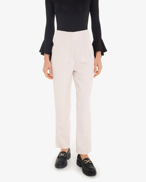 Cuplé PANTALÓN RECTO BEIGE CON PINZAS Ofertas