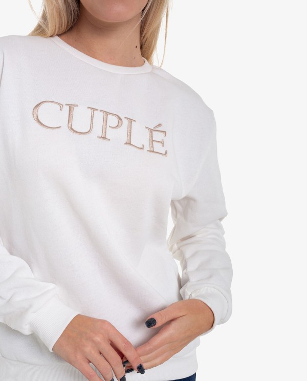 Cuplé SUDADERA BLANCA DE ALGODÓN CON LOGO CUPLÉ Envío gratis