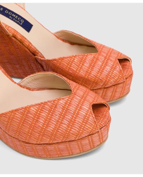 Cuplé CUÑA MOJACAR RAFIA NARANJA Precio ultrabajo
