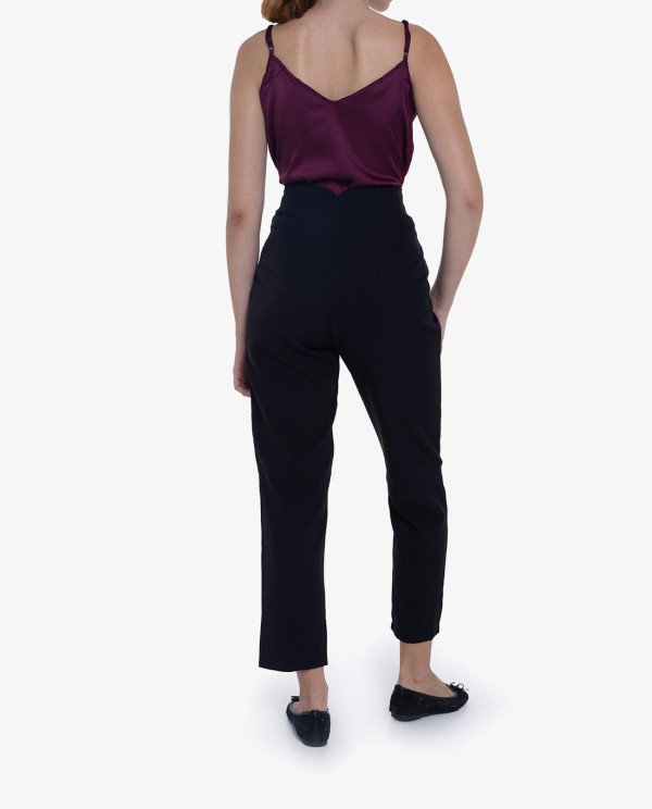 Cuplé PANTALÓN RECTO NEGRO CON PINZAS Última moda