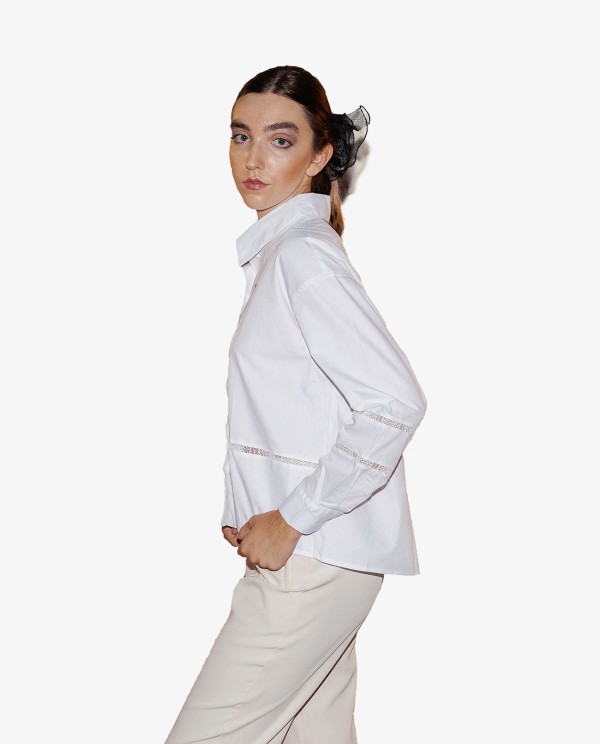 Cuplé CAMISA ESPIGA POPELÍN BLANCO Precio ultrabajo