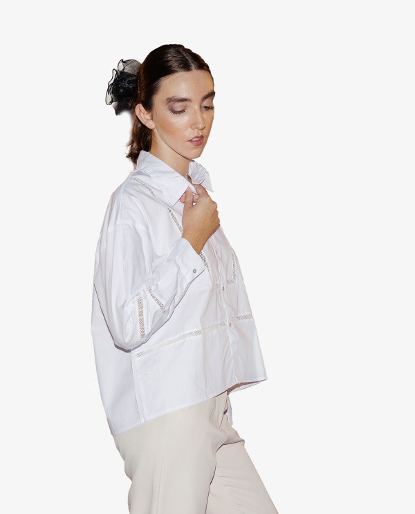 Cuplé CAMISA ESPIGA POPELÍN BLANCO Precio ultrabajo