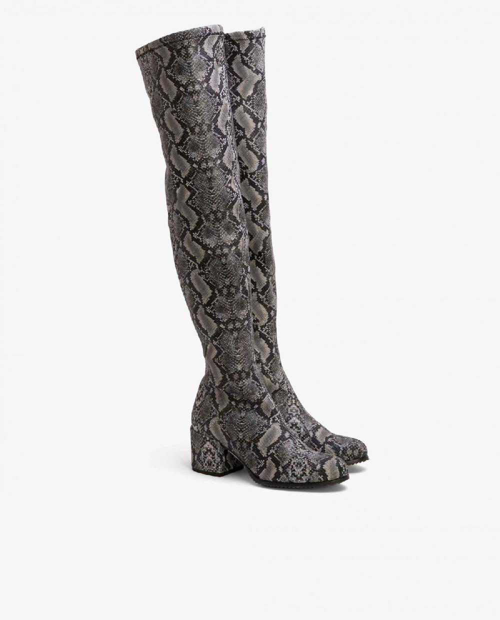 Cuplé BOTA MOSQUETERA STRECH SERPIENTE GRIS Devoluciones gratuitas
