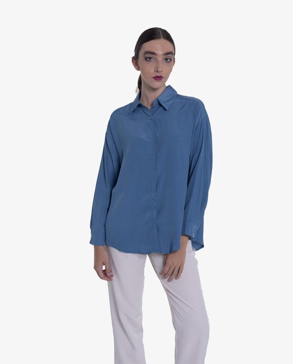 Cuplé CAMISA BÁSICA COLOR AZUL ÍNDIGO