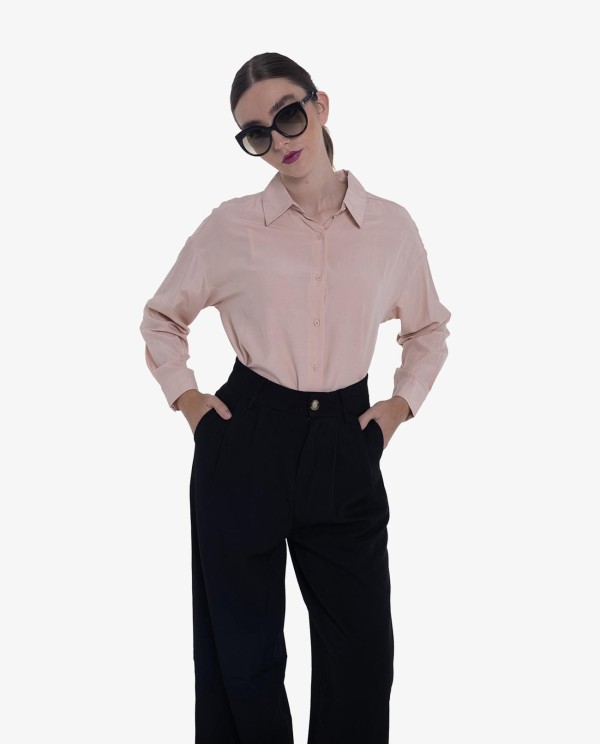 Cuplé CAMISA BÁSICA COLOR NUDE Venta caliente