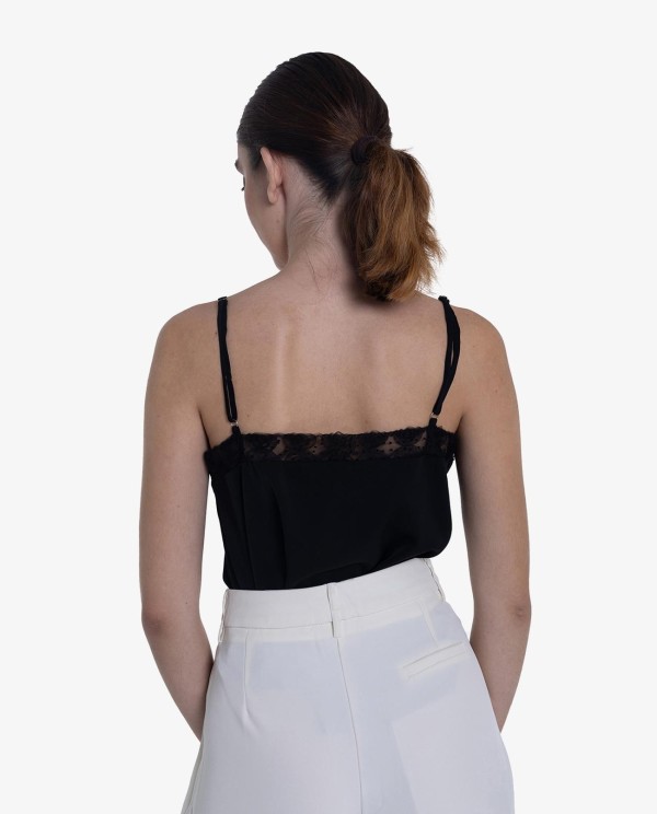 Cuplé TOP LENCERO NEGRO CON DETALLES DE ENCAJE Rebajas baratas