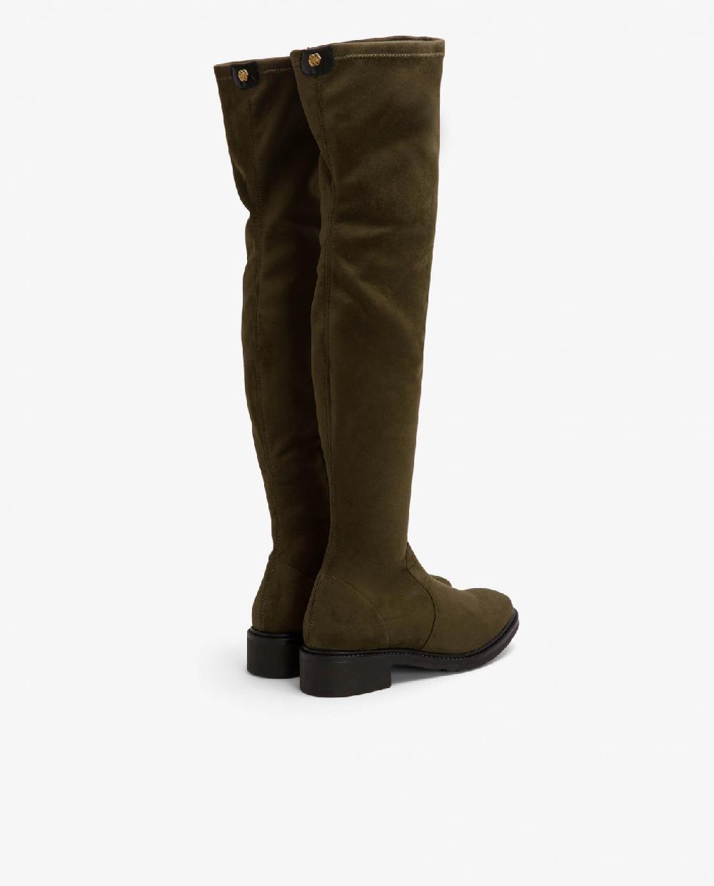 Cuplé BOTA ALTA DE ULTRASUEDE COLOR VERDE CON TACÓN BAJO COMPRAR AHORA