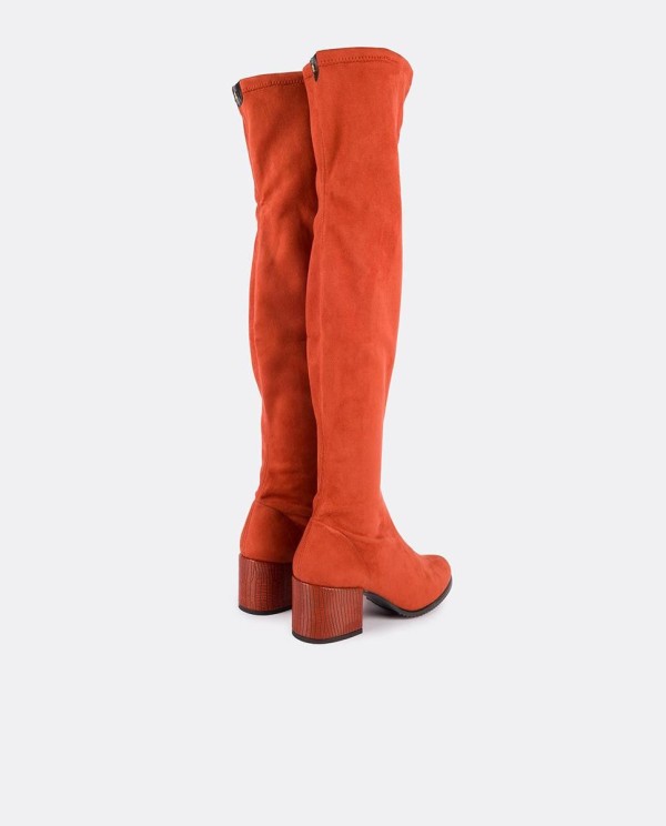 Cuplé BOTA MOSQUETERA TEJA DE ULTRASUEDE ELÁSTICO CON TACÓN MEDIO Precio de fábrica