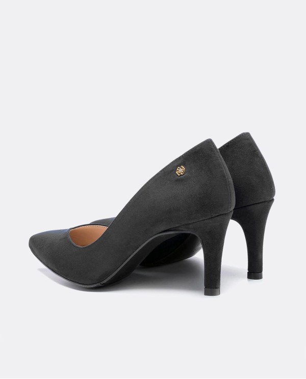 Cuplé SALÓN NEGRO DE ULTRASUEDE CON PUNTA FINA Y TACÓN MEDIO Superdescuento
