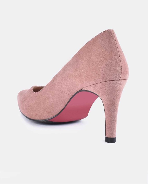 Cuplé SALÓN ROSA PALO DE ULTRASUEDE CON PUNTA FINA Y TACÓN MEDIO Ofertas especiales