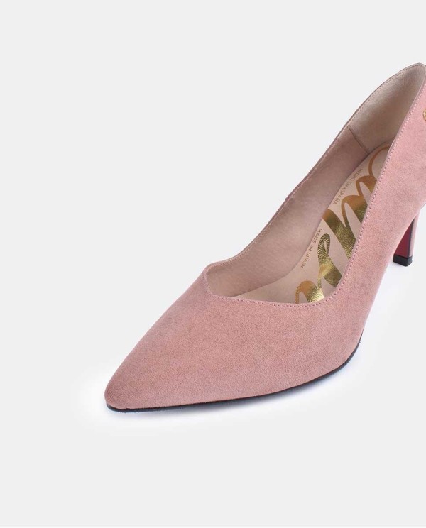 Cuplé SALÓN ROSA PALO DE ULTRASUEDE CON PUNTA FINA Y TACÓN MEDIO Ofertas especiales