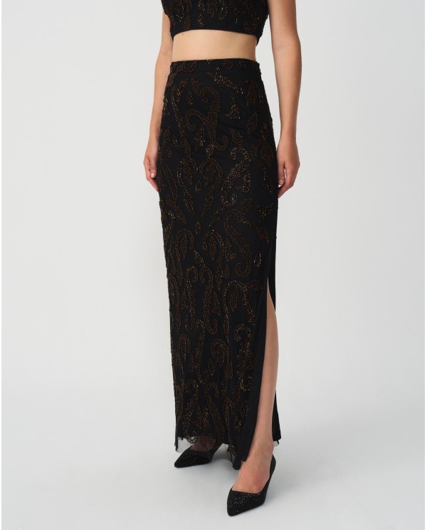 Cuplé CONJUNTO TOP FALDA GASA NEGRO Rebajas baratas