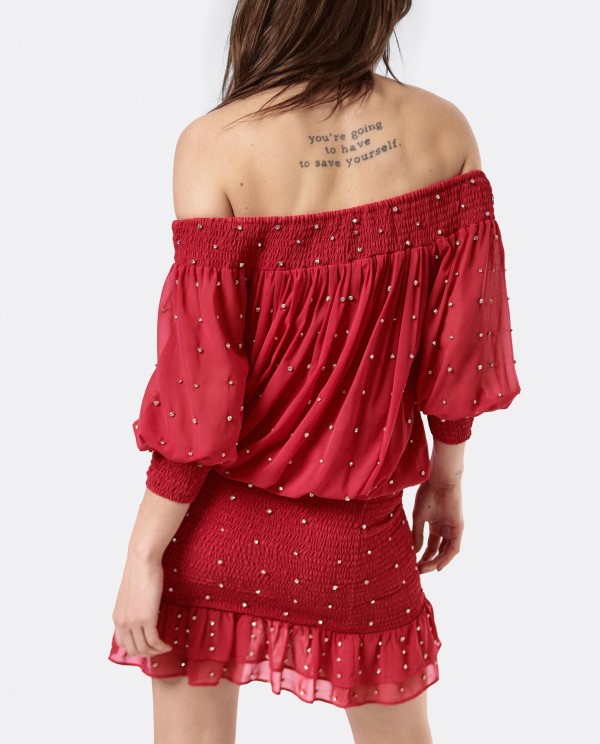 Cuplé VESTIDO CUELLO BARCA GASA FUCSIA Los más vendidos