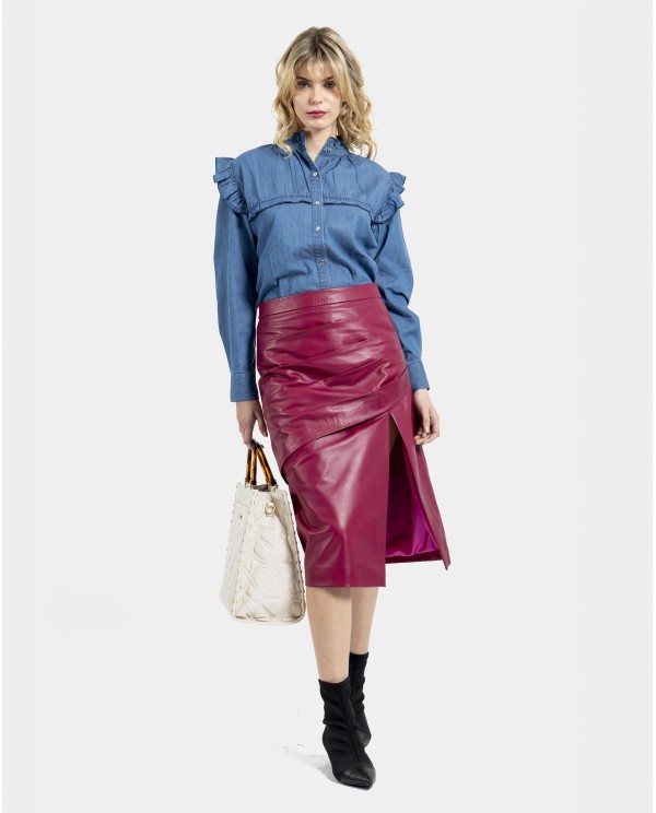 Cuplé CAMISA VOLANTES DENIM AZUL Envío gratis